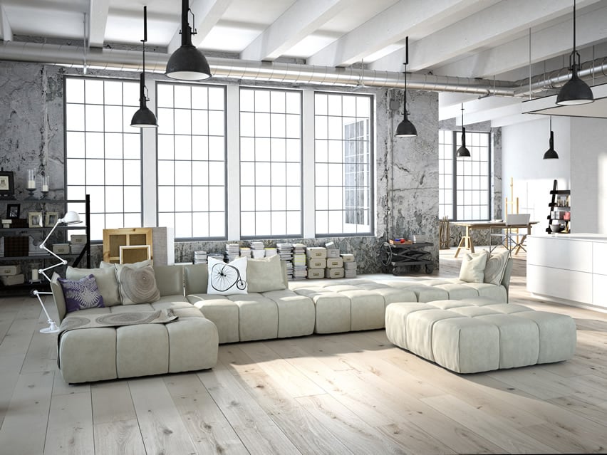 Hardwood floor living room