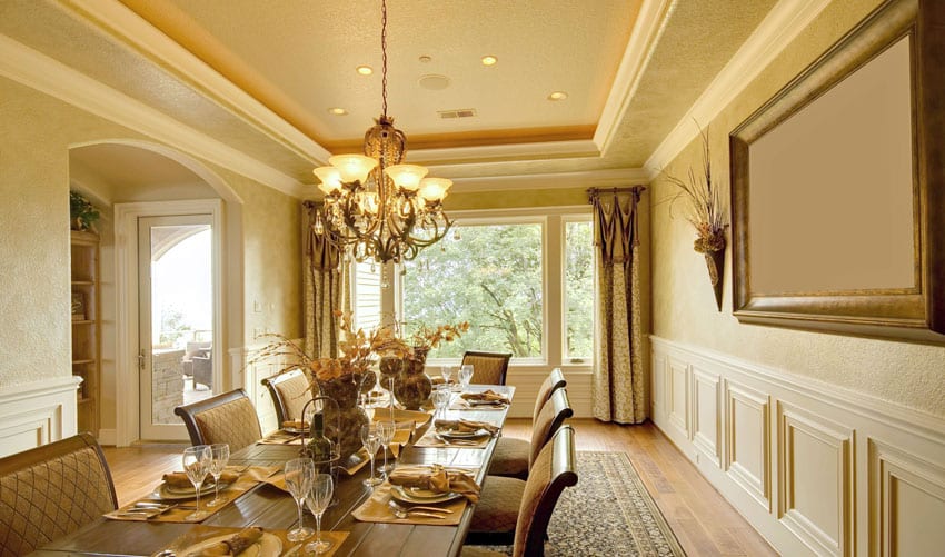 gold color schemes dining room